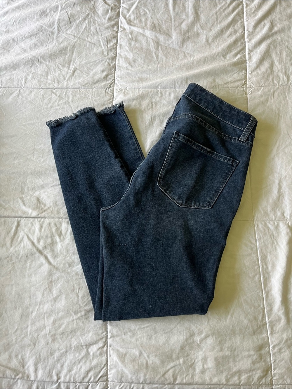 LC Lauren Conrad Dark Wash Skinny Jeans with Raw Hem